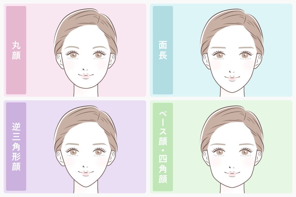 顔型別の似合う眉毛の形比較画像