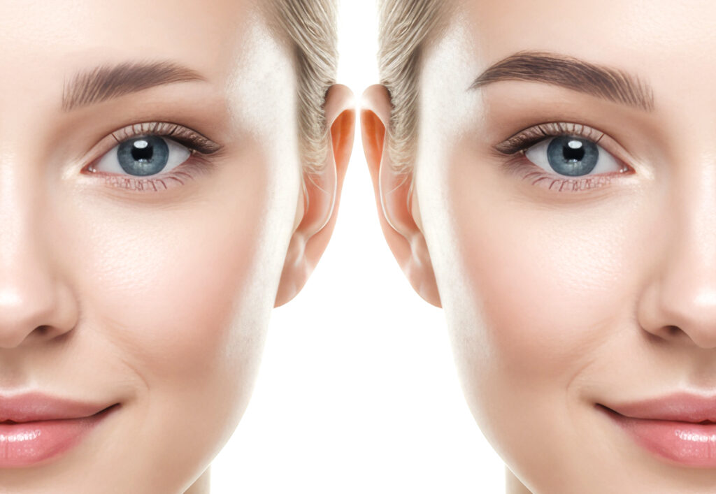 眉毛を整えて垢抜けた女性