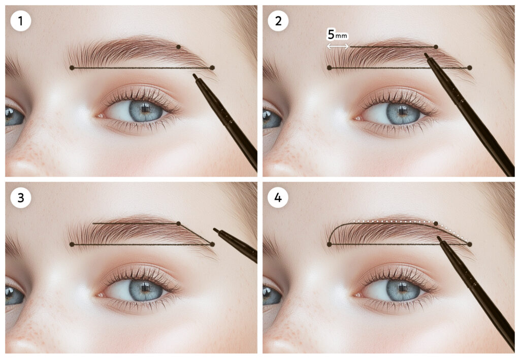 平行眉の描き方4ステップ