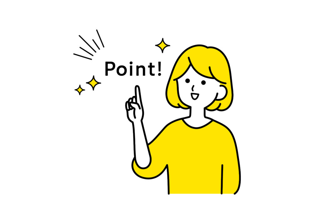 ポイントを指さす女性