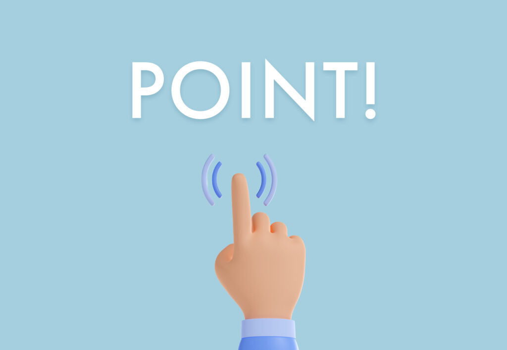 ポイントと指をさしている画像