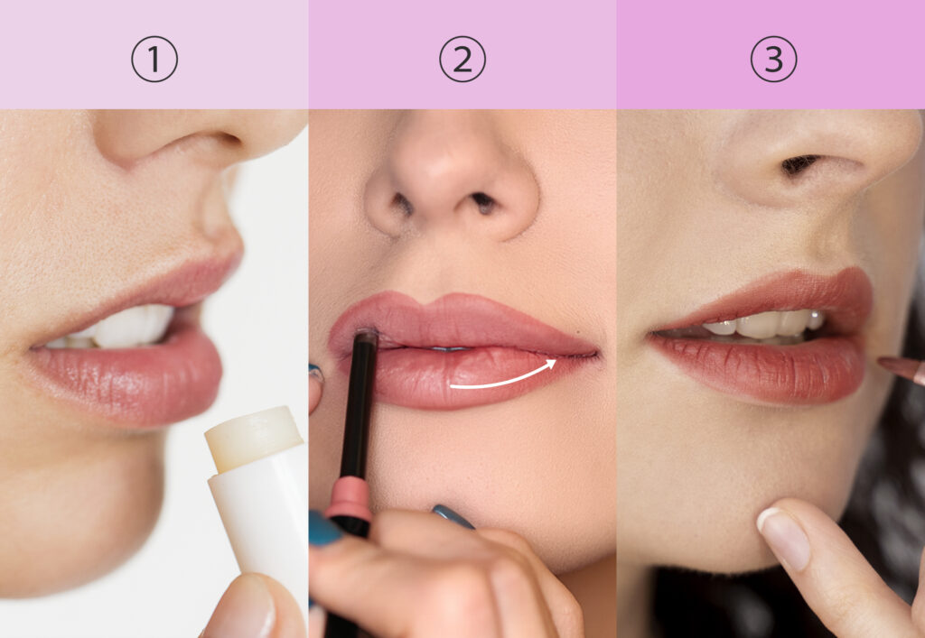 口紅の塗り方の手順の図解