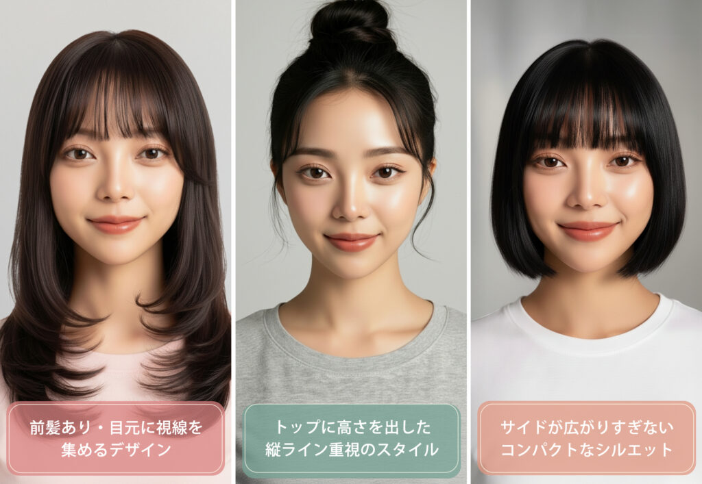 遠心顔に似合う髪型3選