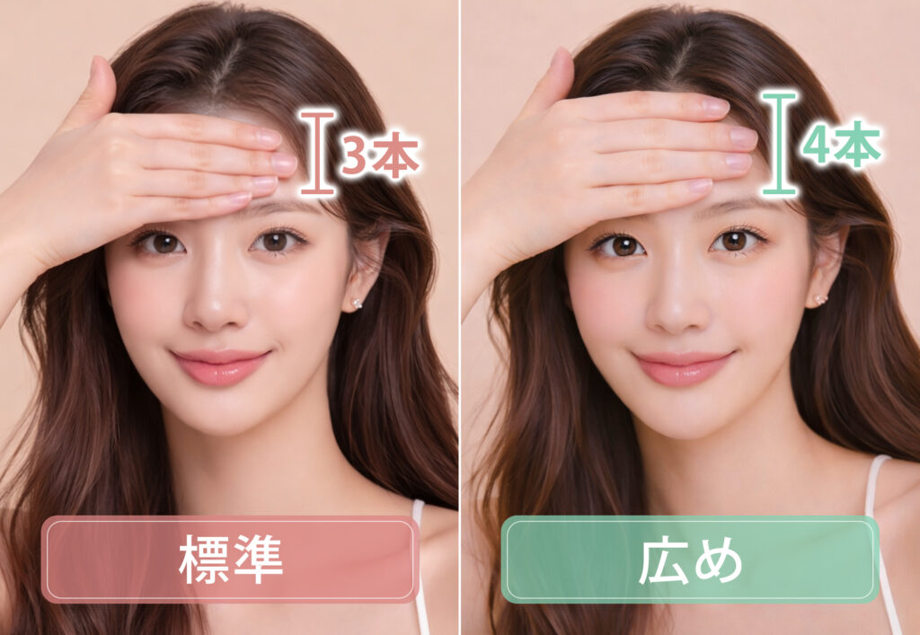 おでこの広さのセルフチェック方法