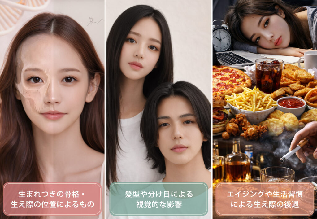 おでこが広く見える原因