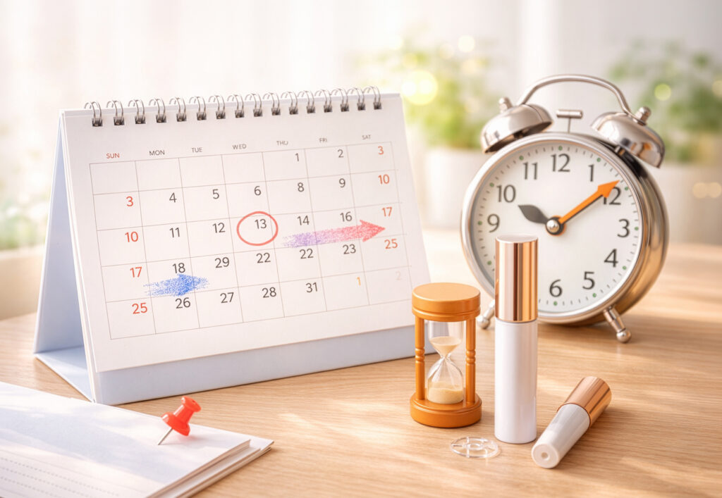 まつ毛美容液の効果が現れるまでの期間