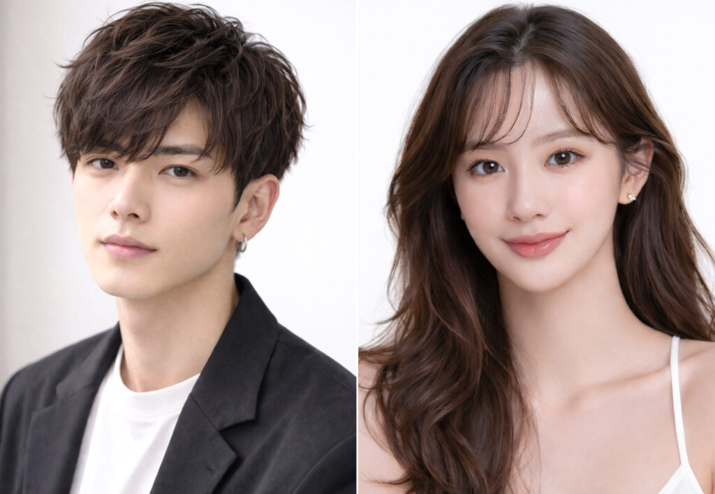 おでこが広い人に似合う髪型の一例