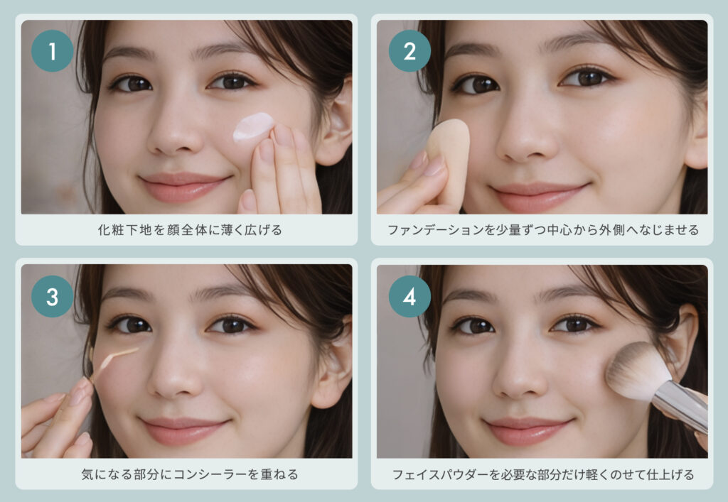 ナチュラルメイクのベースメイク手順