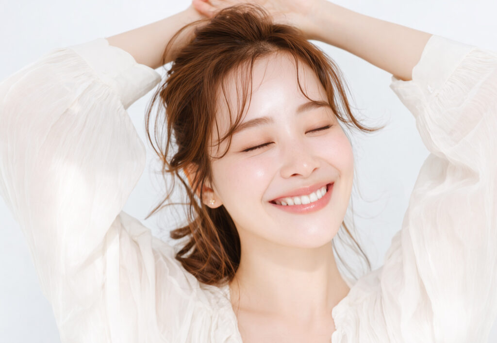 幸せそうなオーラを放つ女性